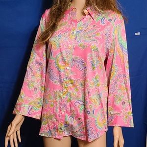 Ralph Lauren pastel pink button up sleep shirt